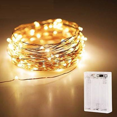 iWin 50 LEDs 4.98 m Gold Steady String Rice Lights(Pack of 2)