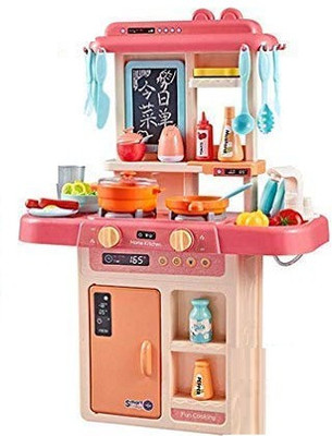 JAY AMBE ENTERPRISE Pretended 36-Piece Kitchen Set, Smoky, Music,Real Water Tap (36 pcs)