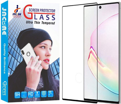 Jacure Edge To Edge Tempered Glass for Jacure® Compatible for Samsung Galaxy Note 10 Plus Tempered Glass 3D Full Adhesive Curve Anti Glare Full Coverage Bubble Free Tempered Glass for Samsung Note 10 Plus/Pro(Pack of 1)