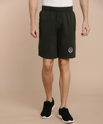 VAN HEUSEN Solid Men Dark Green Basic Shorts