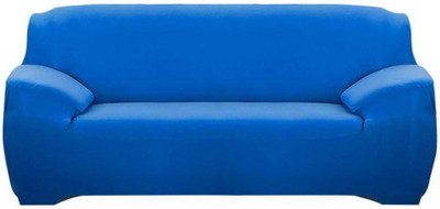 HOUSE OF QUIRK Polyester Plain 3 Seater Sofa Cover(Royal Blue Pack of 1)