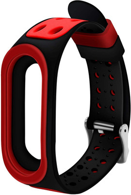 Epaal with Metal Buckle for Xiaomi Mi Band 4 / Mi Band 3 -Black Smart Band Strap(Red)