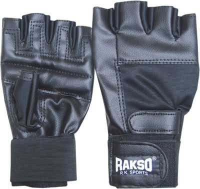 Rakso Double Wrap Trainer Sports Gym Gloves Gym & Fitness Gloves(Black)