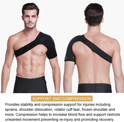 keycraze Adjustable Right shoulder PREMIUM QUALITY NEOPRENE Shoulder Support(Black)