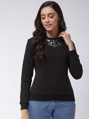 Modeve Full Sleeve Embellished Women Sweatshirt