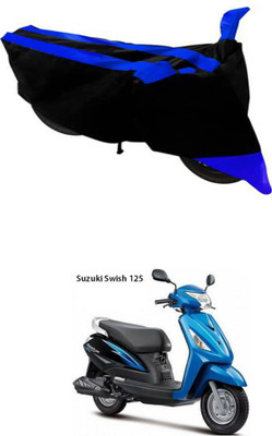 RONISH Two Wheeler Cover for Suzuki(Swish 125, Black, Blue)