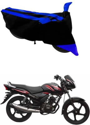 RONISH Waterproof Two Wheeler Cover for TVS(Star City Plus, Black, Blue)