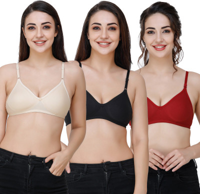 Docare Moulded Women T-Shirt Non Padded Bra(Beige, Black, Maroon)