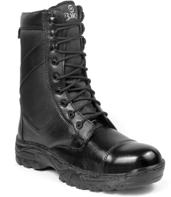 BXXY Army Leather Black Safety Boots For Trekking And Hiking Boots For Men. Boots For Men(Black , 6)