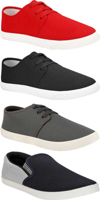 SKYMORE Sneakers For Men(Black, Grey, Red , 8)