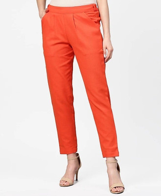 Pinkcity Creations Regular Fit Women Orange Trousers