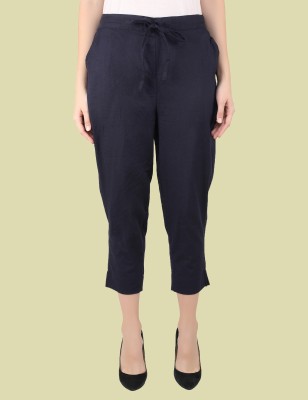 Me Craft Regular Fit Women Dark Blue Trousers