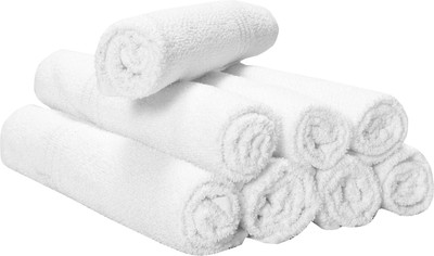 Silver Linens Cotton 410 GSM Hand Towel Set(Pack of 8)