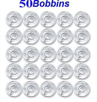 PMW 50 Transparent Clear Plastic Bobbins - for Small Automatic Machines Plastic Bobbins(Pack of 50, 100)