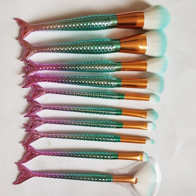 YEMIX MAKEUP BRUSH FISH MERMAID TAIL(Pack of 10)