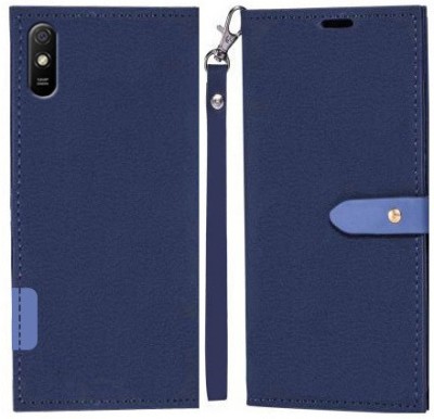 YAYAVAR Flip Cover for Mi Redmi 9A, Mi Redmi 9i, Redmi 9A Sport, Redmi 9i Sport(Blue, Grip Case, Pack of: 1)