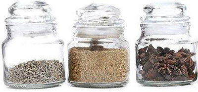 CURVE ENTERPRISE Glass Pickle Jar  - 100 ml(Pack of 6, Clear)