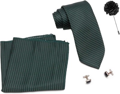 AXLON Satin Cufflink & Tie Pin Set(Green)