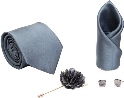 AXLON Satin Tie & Cufflink(Grey)