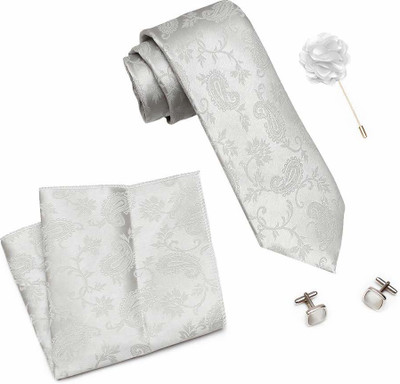AXLON Satin Cufflink & Tie Pin Set(Grey)