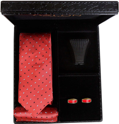 AXLON Satin Cufflink & Tie Pin Set(Red)