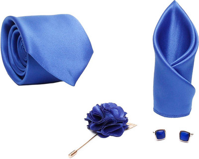 AXLON Satin Tie & Cufflink(Blue)