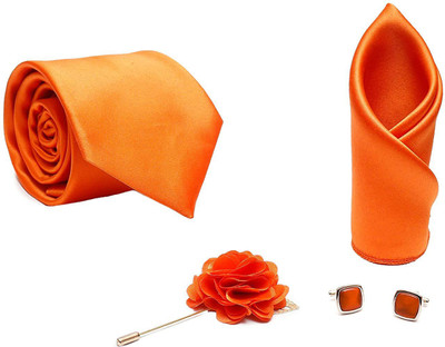 AXLON Satin Tie & Cufflink(Orange)