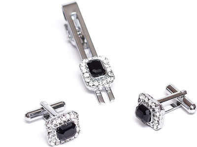 AXLON Alloy Cufflink(Black, Silver)