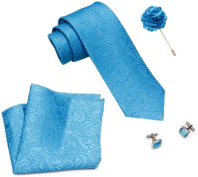 AXLON Satin Cufflink & Tie Pin Set(Blue)