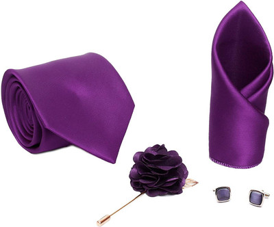 AXLON Satin Tie & Cufflink(Purple)