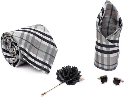 AXLON Satin Tie & Cufflink(Grey)