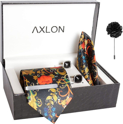 AXLON Satin Tie & Cufflink(Multicolor)