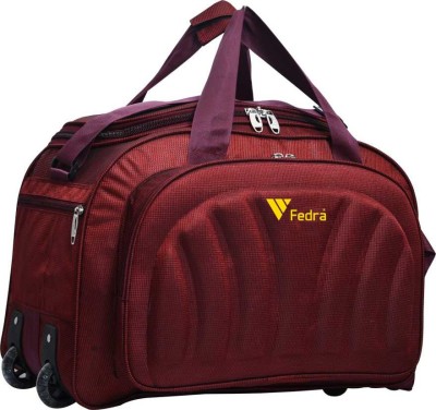 FEDRA (Expandable) (Expandable) Waterproof Polyester Lightweight 40 L Luggage with 2 Wheels (Red) Duffel With Wheels (Strolley)