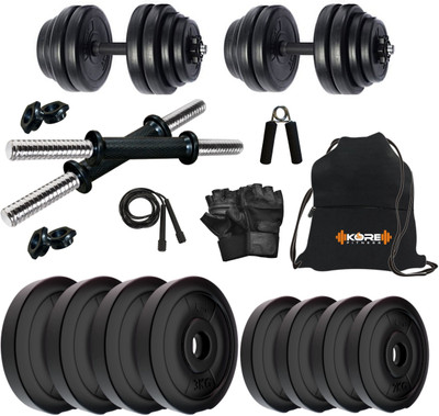 KRX 20 KG PVC-DM COMBO4 (3KG X 4 Plates + 2KG X 4 Plates) Home Gym Adjustable Dumbbell(20 kg)