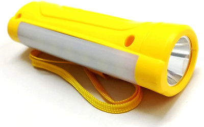 Stylopunk 3W LASER LED And 7 Hi-Power Mini Poket Torch Light 8 Hours Battery Backup 5 hrs Torch Emergency Light(Yellow)