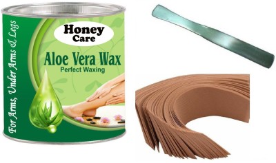 DOUBLE LIPS Aloevera wax+Waxing Strips 60pcs+Stainless Waxing Knife 1 PCS Wax(700 g)