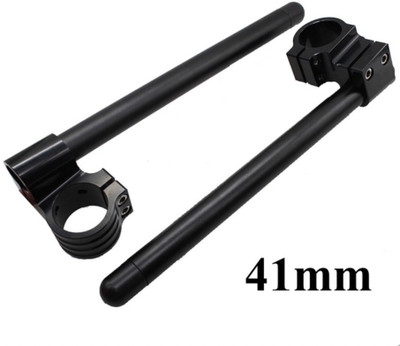 Vinayakart Universal 41mm CNC Fork Clip-ons Riser Handle Grip Handlebar for Motorcycle Black Handle Bar(Black)