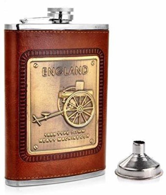 Gabbar Stainless Steel, Leather Coated Hip Flask(230 ml)