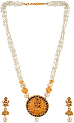 Bhana Jewells Alloy Gold-plated Black Jewellery Set(Pack of 1)