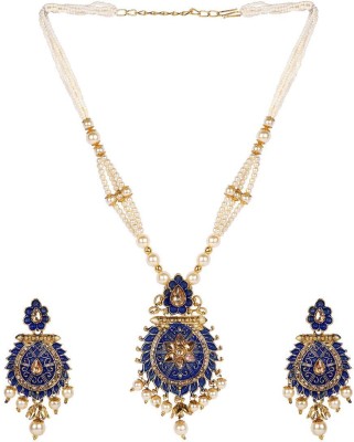 Bhana Jewells Alloy Gold-plated Blue Jewellery Set(Pack of 1)