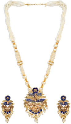 Bhana Jewells Alloy Gold-plated Blue Jewellery Set(Pack of 1)