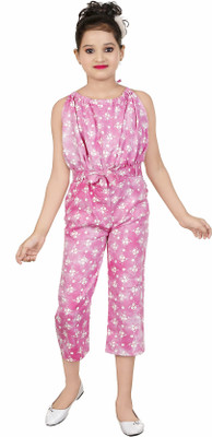 BURBN Floral Print Girls Jumpsuit