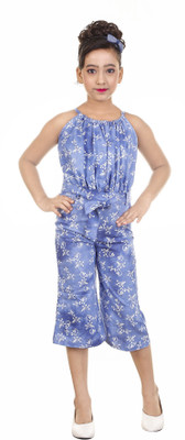 BURBN Floral Print Girls Jumpsuit