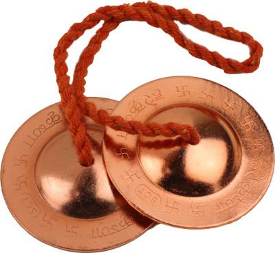 Rolimoli iron manjira 6.5 cm copper coated set of 2 Kartal Instrument