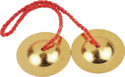Rolimoli Divine Magic Tradition Iron Manjira Gold Color 6.5 cm Set of 2 Kartal Instrument