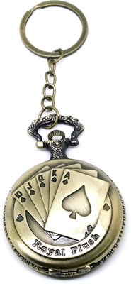 Arkanum ARK1248 Deck Of Cards Royal Flush Poker Pocket Watch Keyring Key Chain