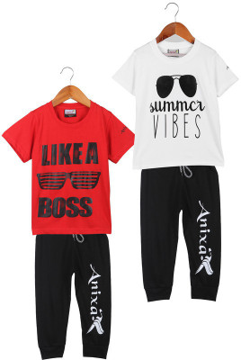 Fit N Fame Boys Printed Multicolor Top & Pyjama Set