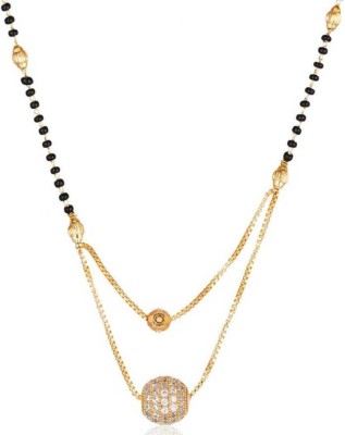 nilkanth MAMATA Jewellery Women's Pride Gold Plated Wedding Stylish Black bead Fancy chain For Woman Mother of Pearl Mangalsutra