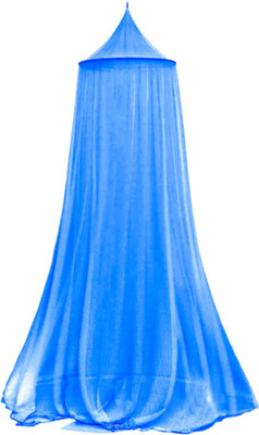 Maruti Enterprise Single Bed [Round] Polyester Washable Adults Mosquito Net(Sky Blue, Ceiling Hung)