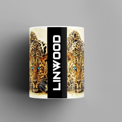 Beautum Name Printed Linwood Cheetah Design Ceramic (350) ml. Model No:BMNAT010837 Ceramic Coffee Mug(350 ml)